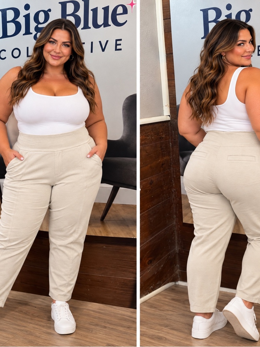 High-Waist Ankle Pants in Pearl Gray — Comfortable Tapered Fit